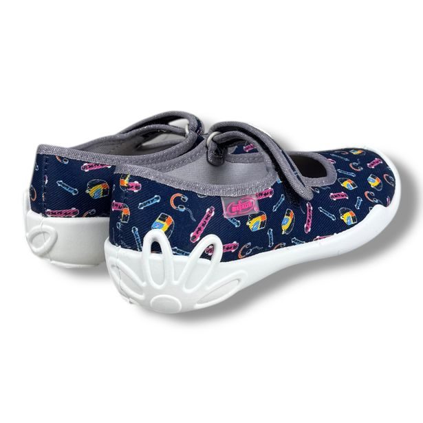 Dívčí balerínky, domácí obuv Befado - modré, Skate