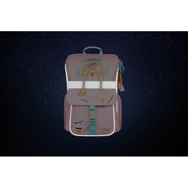 BAAGL SET 5 Zippy Duha růžový: aktovka, penál, sáček, zástěra, peněženka