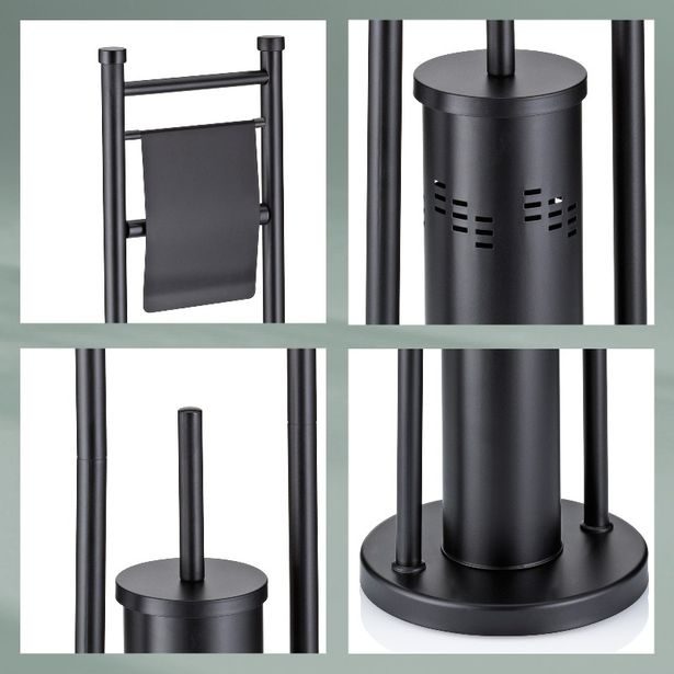 KELA WC sada Swing, černá 22x77,5 cm KL-18977