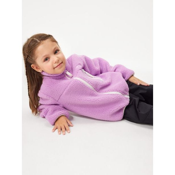 Unuo Dětská fleecová bunda Teddy, Lila