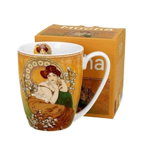 hrnek 280ml A.MUCHA, TOPAZ, DB, porcelán