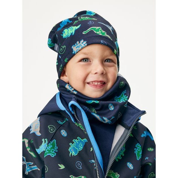 Dětská čepice fleecová Basic, Navy, Dino