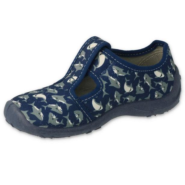 Chlapecká domácí obuv Befado 010X032, žraloci