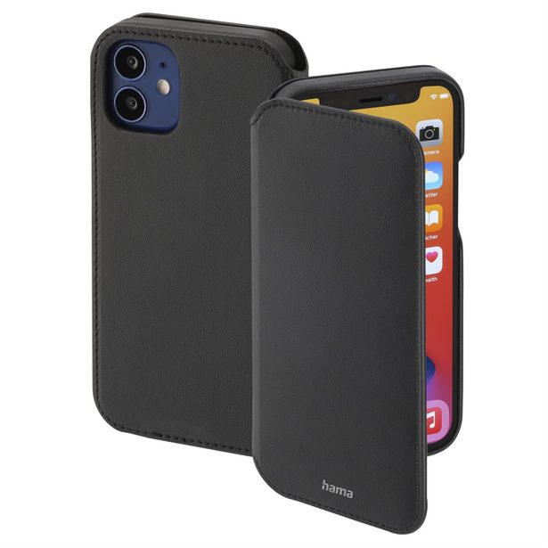 Hama MagCase Finest Sense, otevírací pouzdro pro Apple iPhone 12 mini, černé