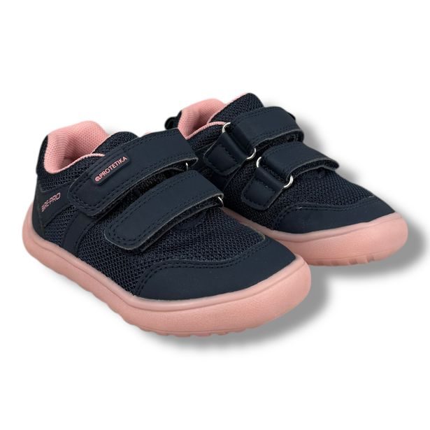 Dětská BAREFOOT celoroční obuv Protetika tmavě modré s růžovými prvky