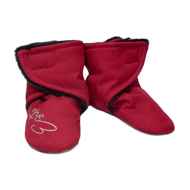 ESITO Capáčky barefoot Softshell Lamb Red - červená / 2 - délka stélky: 12 cm