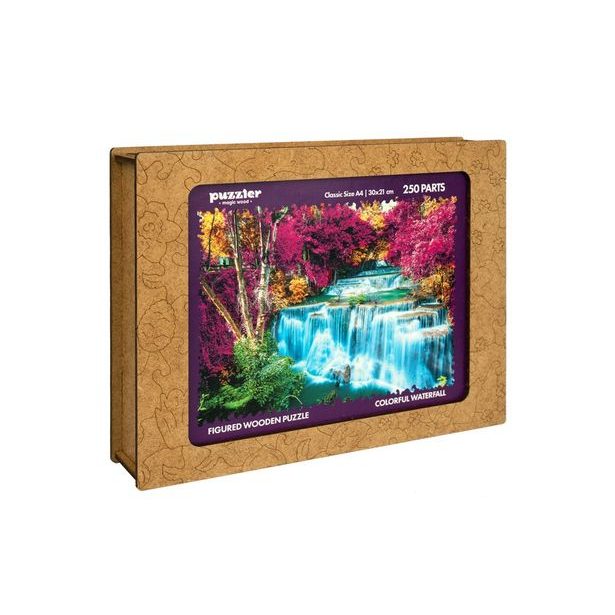 DŘEVĚNÉ BAREVNÉ PUZZLE - Barevný vodopád