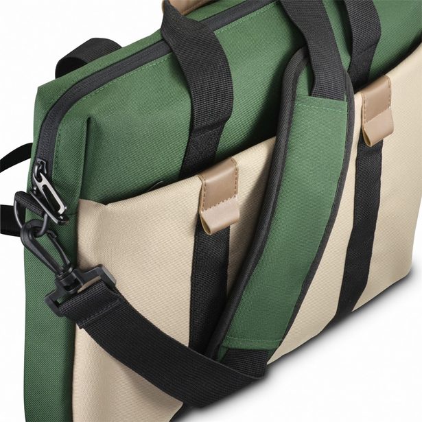 Hama Silvan, brašna na notebook, pro 40-41 cm (15,6-16,2"), recyklovaný polyester, béžová/zelená
