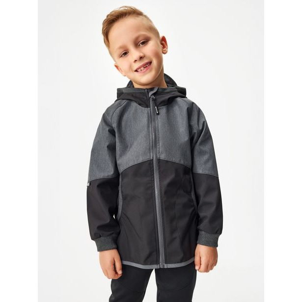 Unuo Softshellová bunda s fleecem Street DUO, Černá, Žíhaná antracitová ( Unuo softshell jacket)