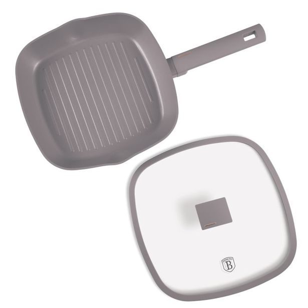 BERLINGERHAUS Pánev grilovací s titanovým povrchem a poklicí 28 cm Taupe Collection BH-8097