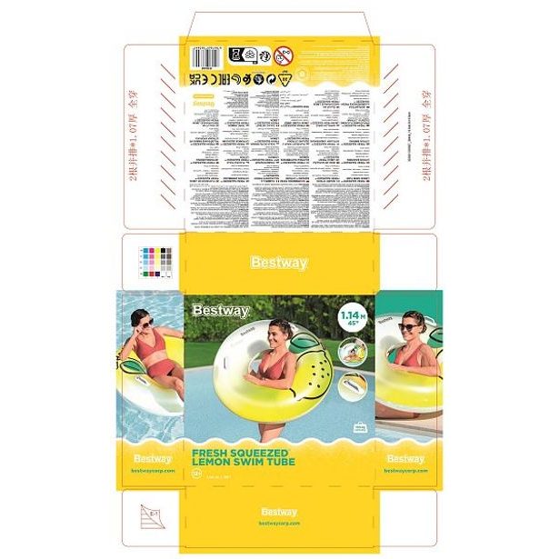 Bestway Nafukovací kruh Squeezed Lemon, průměr 114 cm