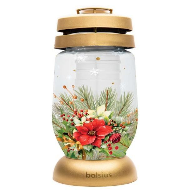 Bolsius LUCERNA HŘBITOVNÍ VÁNOČNÍ DEISGN ZLATÁ