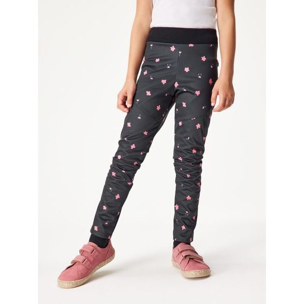 Unuo, Dětské softshellové kalhoty s fleecem pružné Sporty, Květiny