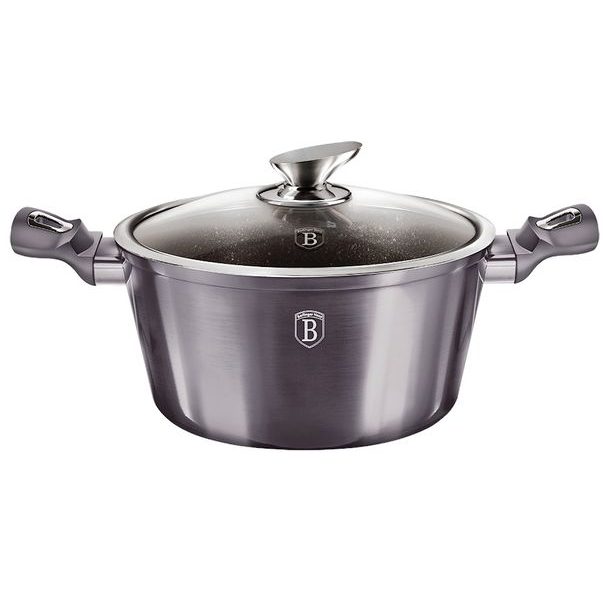 BERLINGERHAUS Kastrol s poklicí s mramorovým povrchem 24 cm Carbon PRO Line BH-6893