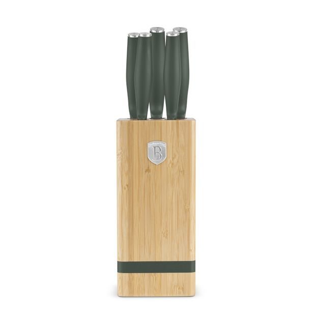 BERLINGERHAUS Sada nožů se stojanem BAMBOO 6 ks Matte Green Collection BH-2751