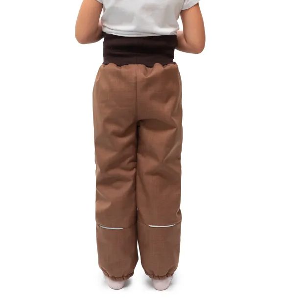 ESITO Dětské softshellové oteplovačky na zimu Brown - hnědá