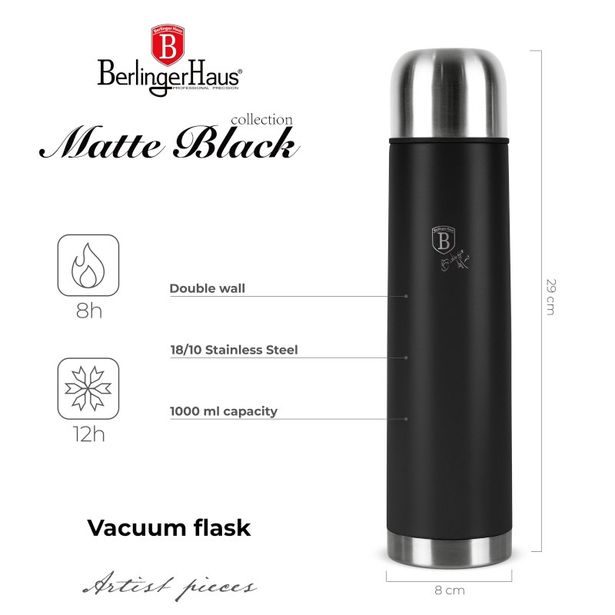 BERLINGERHAUS Termoska nerez 1 l Matte Black Collection BH-8731
