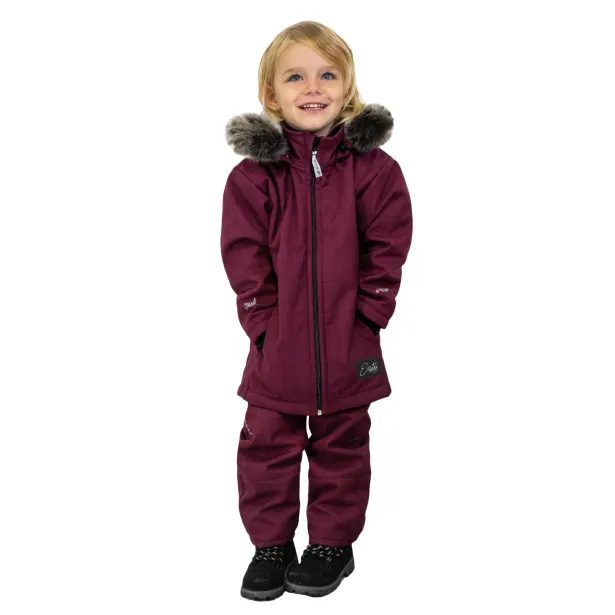 ESITO Dívčí zimní softshellový kabát s beránkem Fuchsie - fuchsie / 86
