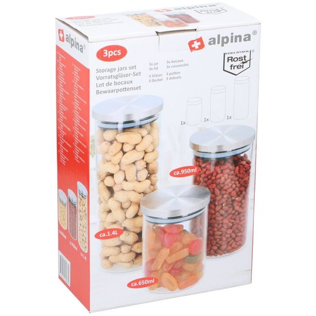 ALPINA Dóza na potraviny sada 3 ks plast 1,4 l, 950 ml a 650 ml ED-216063