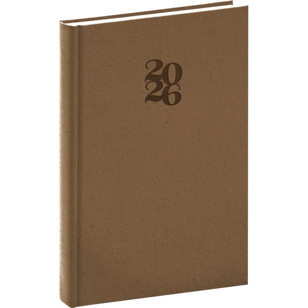 NOTIQUE Denní diář Essenza 2026, oříšek, 15 x 21 cm