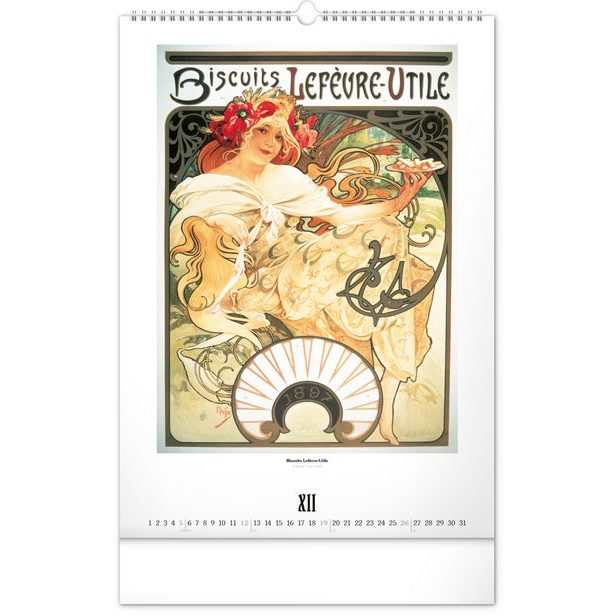 NOTIQUE Nástěnný kalendář Alfons Mucha 2027, 33 x 46 cm