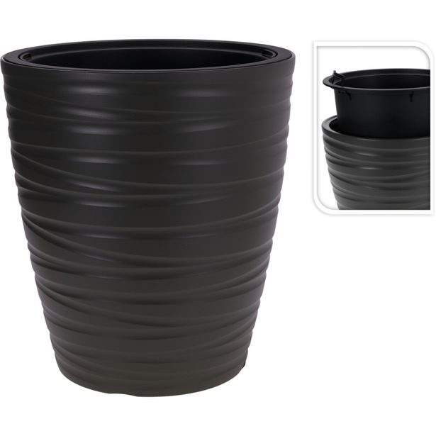 PROGARDEN Květináč plastový 47,5 x 52,3 cm tmavě šedá KO-Y89300910