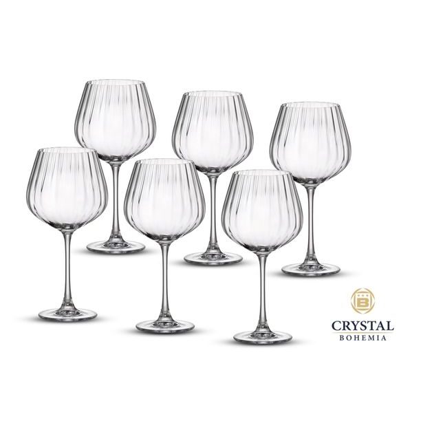 sklen. 400ml, 6ks, BOHEMIA COLUMBA OPTIC, červ.víno, DB