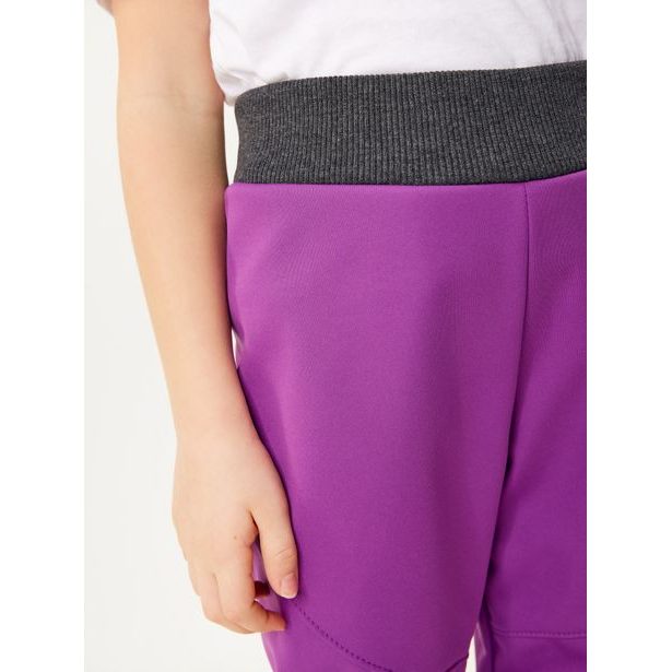 Unuo Dětské softshellové kalhoty s fleecem pružné Sporty, Ostružinová