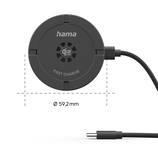 Hama bezdrátová nabíječka Qi2 25 W, magnetická