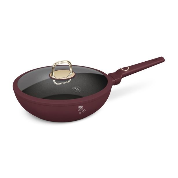 BERLINGERHAUS Pánev wok s poklicí a titanovým povrchem 28 cm Leonardo Collection BH-8034