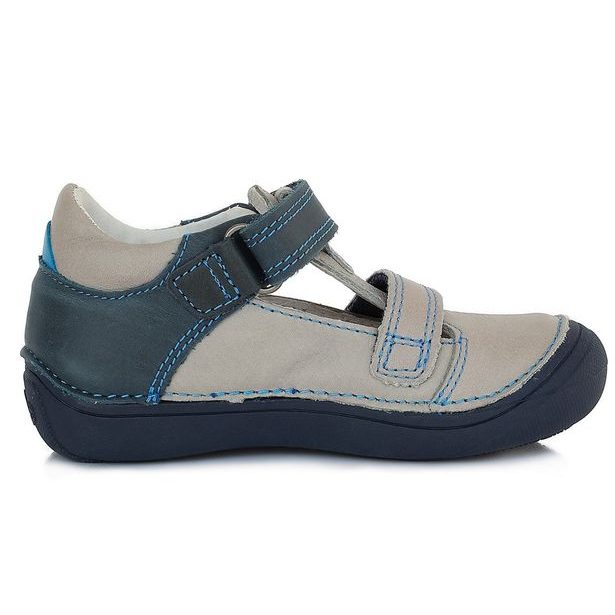 Dětské kožené sandálky, Ponte20, DA03-1-517AL - šedé/modré