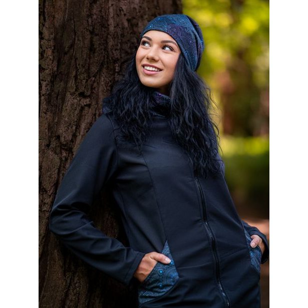 Unuo, Dámská čepice fleecová spadená, Temná mandala