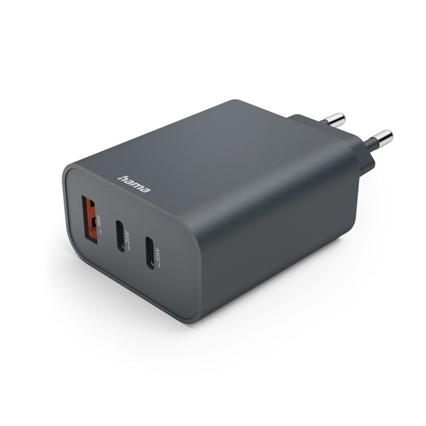 Hama rychlá USB nabíječka 2x USB-C + USB-A, PD/QC, 65 W, Ecosential