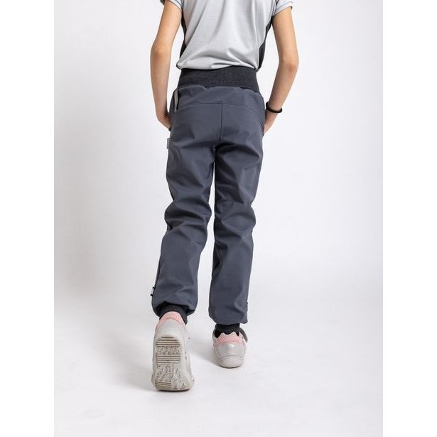 Unuo, Dětské softshellové kalhoty bez zateplení Street, Tm. Šedá