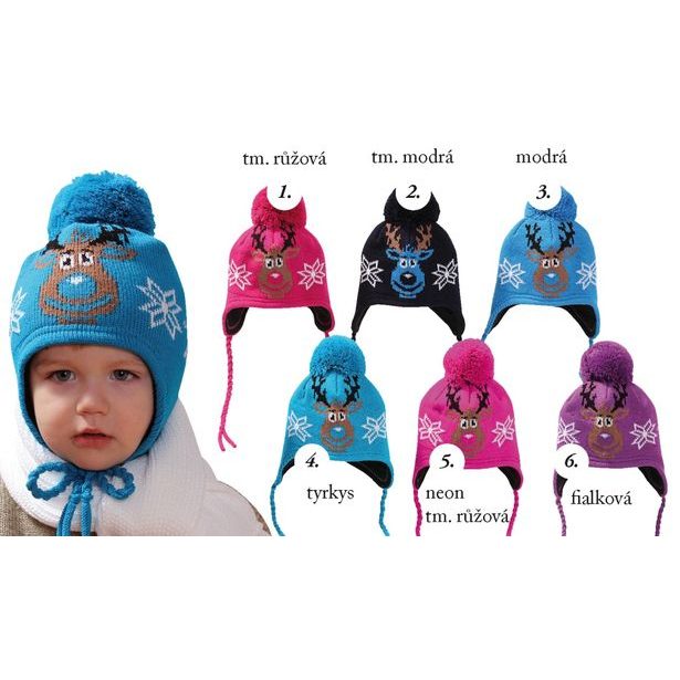 Detská pletená čiapka PLETEX - H078; Velikost čepice: 45-48