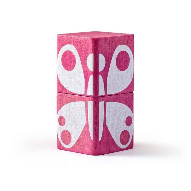 Kostky barevné s potiskem 26 ks - 3,3 cm