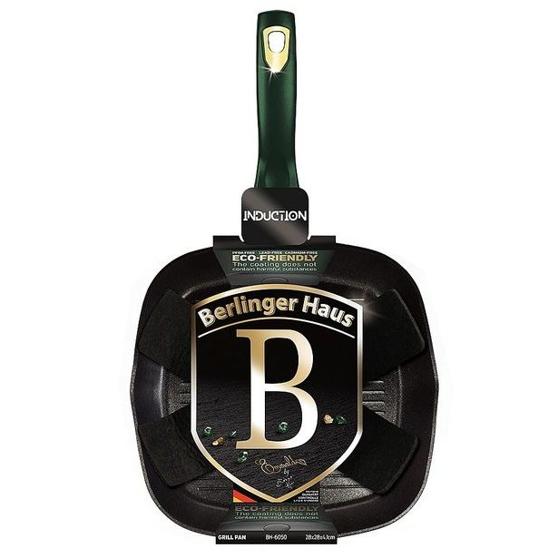 BERLINGERHAUS Pánev grilovací s titanovým povrchem 28 cm Emerald Collection BH-6050