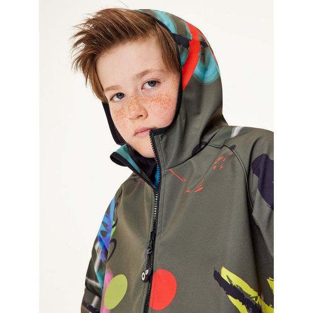 Unuo, Dětská softshellová bunda s fleecem Basic, Khaki, Fantazie