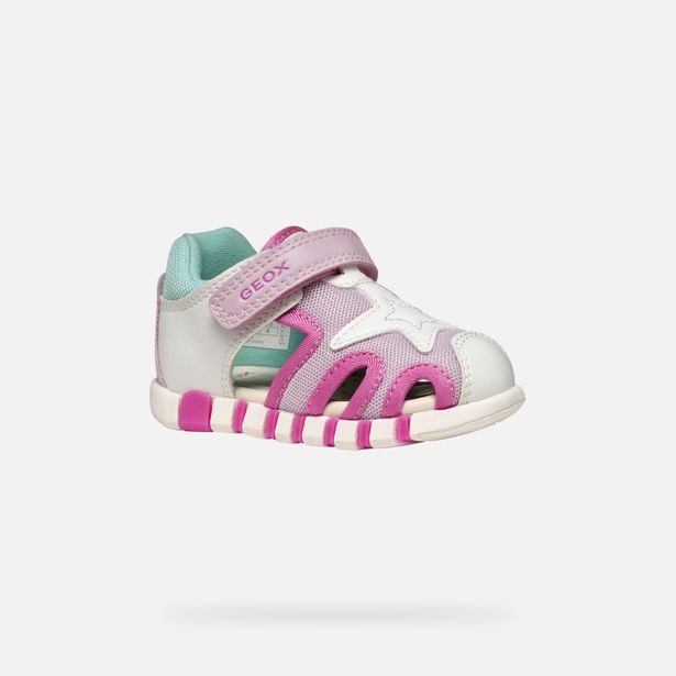Růžové dívčí tenisky pro první krůčky Geox Sandal Iupidoo Gir