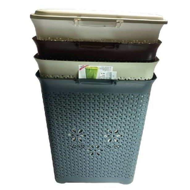 koš 35l na použ.prádlo, 39x28x47cm, ratan, plast