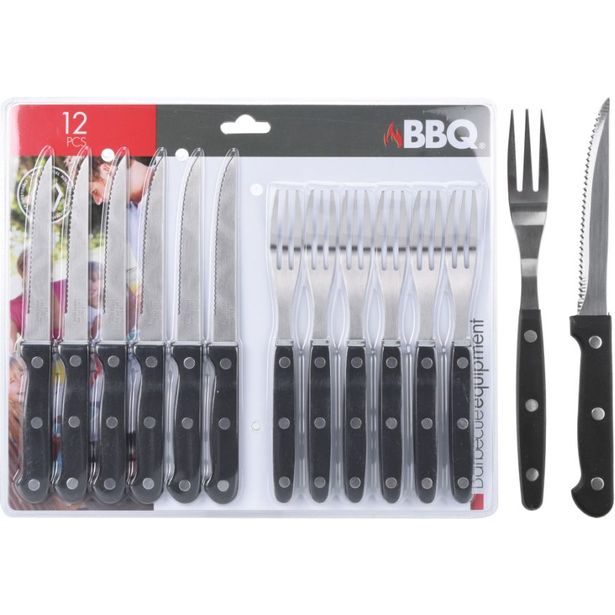 sada příbor 6nožů+6vidl.steak, NR/plast