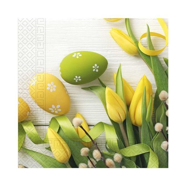 PROCOS UBROUSKY 3VRSTVÉ TULIPÁNY+VAJÍČKA 33X33CM