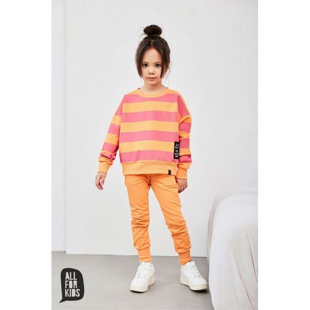 Dívčí mikina pruhovaná AFK - pomerančová