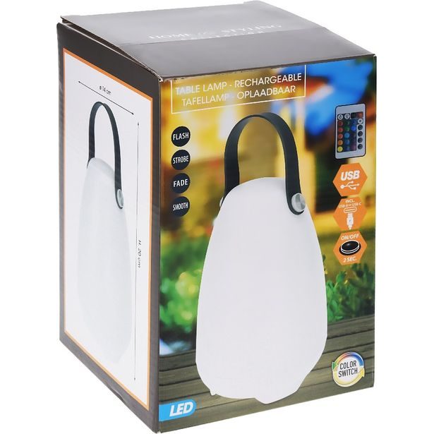 PROGARDEN Nabíjecí lampa kempingová venkovní s ovladačem RGB 21 cm KO-CY8001940