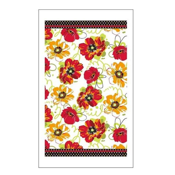 TORO UTĚRKA KUCHYŇSKÁ 38X63CM ČERVENÉ KVĚTY_hamashop