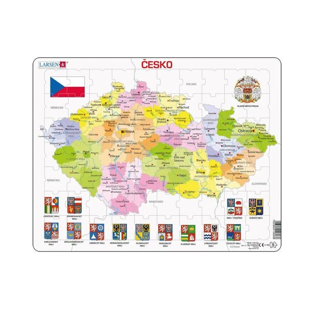 ČESKÁ REPUBLIKA KRAJE 70 d. EDU Puzzle