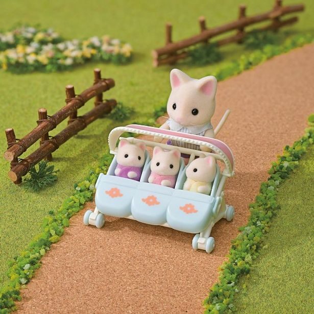 Sylvanian family Kočičí trojčata Floral s kočárkem