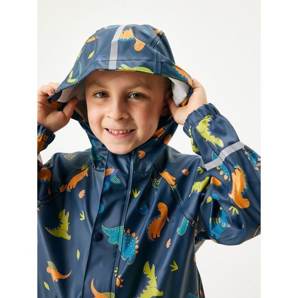 Unuo Dětská nepromokavá bunda bez zateplení, Dinosauři