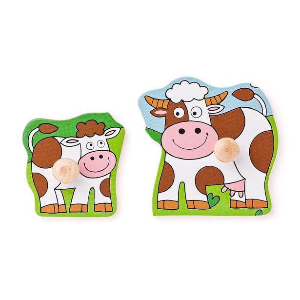 Puzzle pro nejmenší s úchyty - domácí zvířata s mláďaty