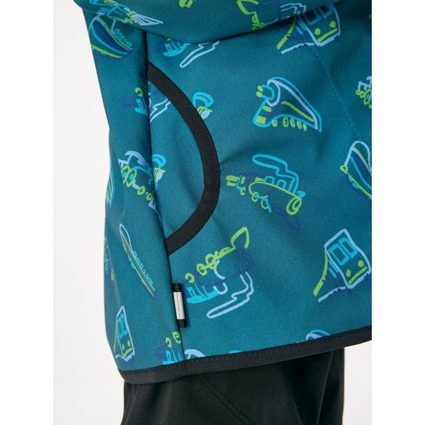 Dětská softshellová bunda s fleecem Basic, Kobaltová, Vlaky